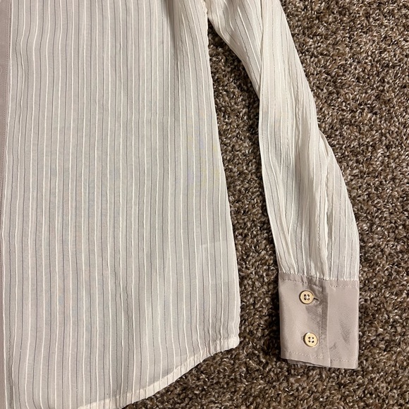 Tory Burch Misty Silk Blouse Ivory Combo Size 0 XS - Picture 8 of 15